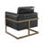 Genuine Leather Accent Arm Chair with Metal Leg-165495238