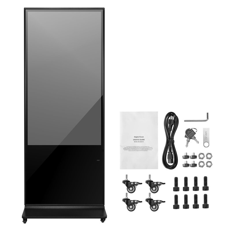 55" Digital Signage Display Touchscreen 4K UHD LCD Screen Floor Standing Kiosk