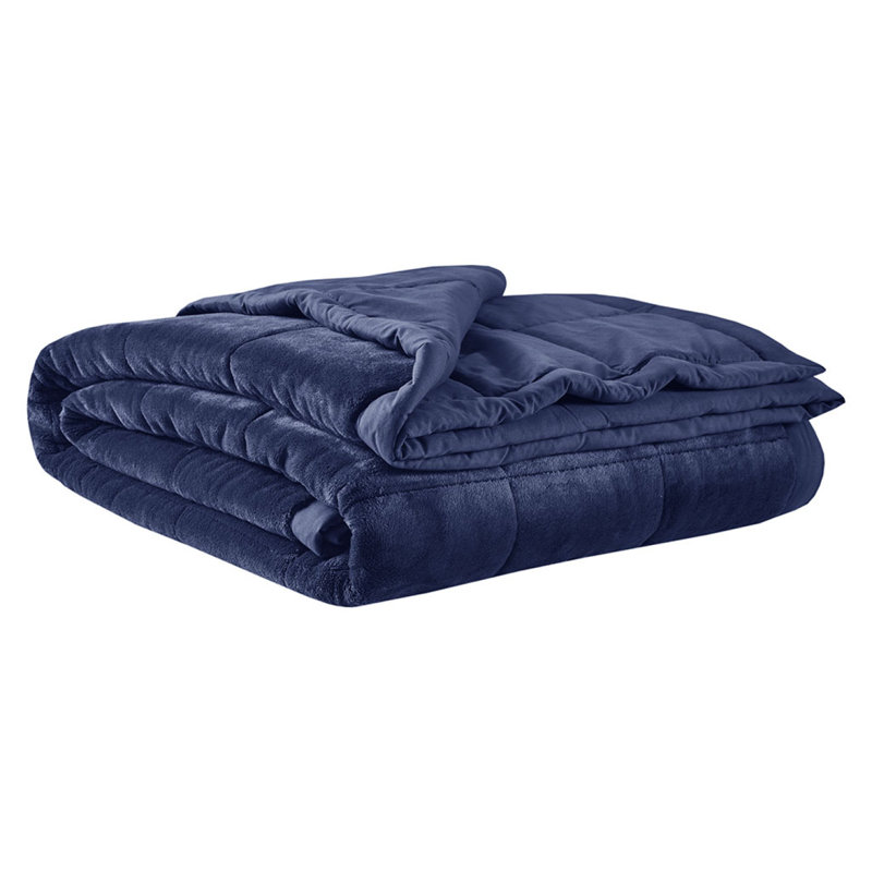 Couverture réversible en duvet Heiq Smart, L 107,99 po x l 89,99 po, Marine