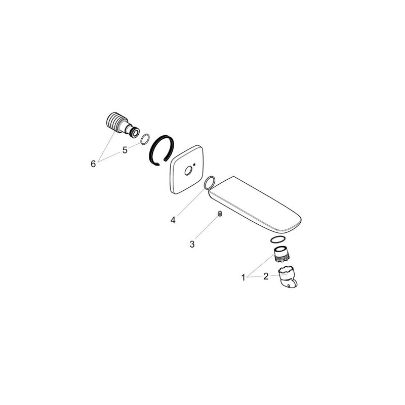 Garniture de bec de baignoire murale PuraVida, Chrome / Blanc