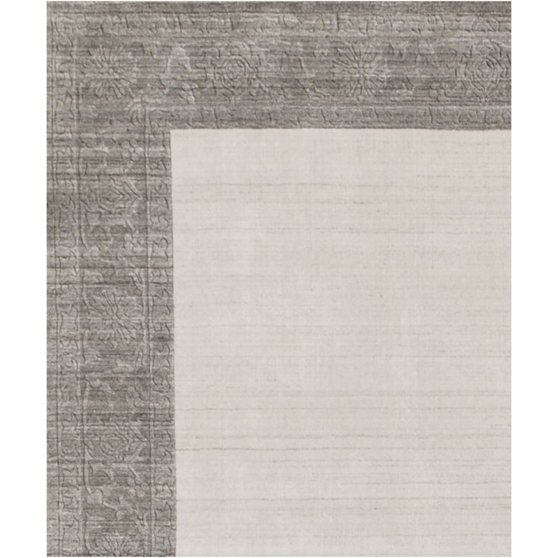 Tapis brun / ivoire de haute qualité noué à la main, Rectangle 8 pi x 10 pi