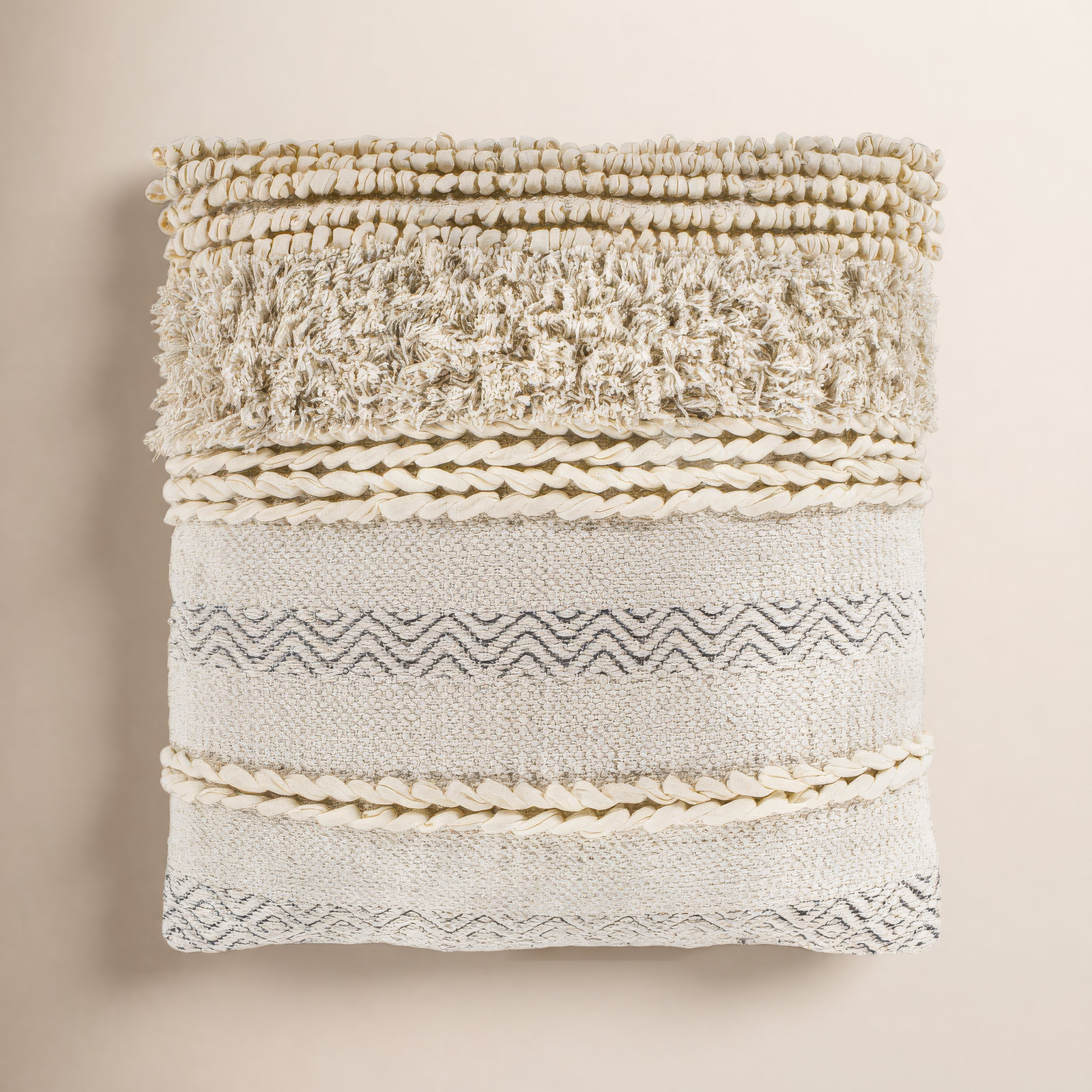 Venora Striped Cotton Throw Pillow, 18" x 18", Down