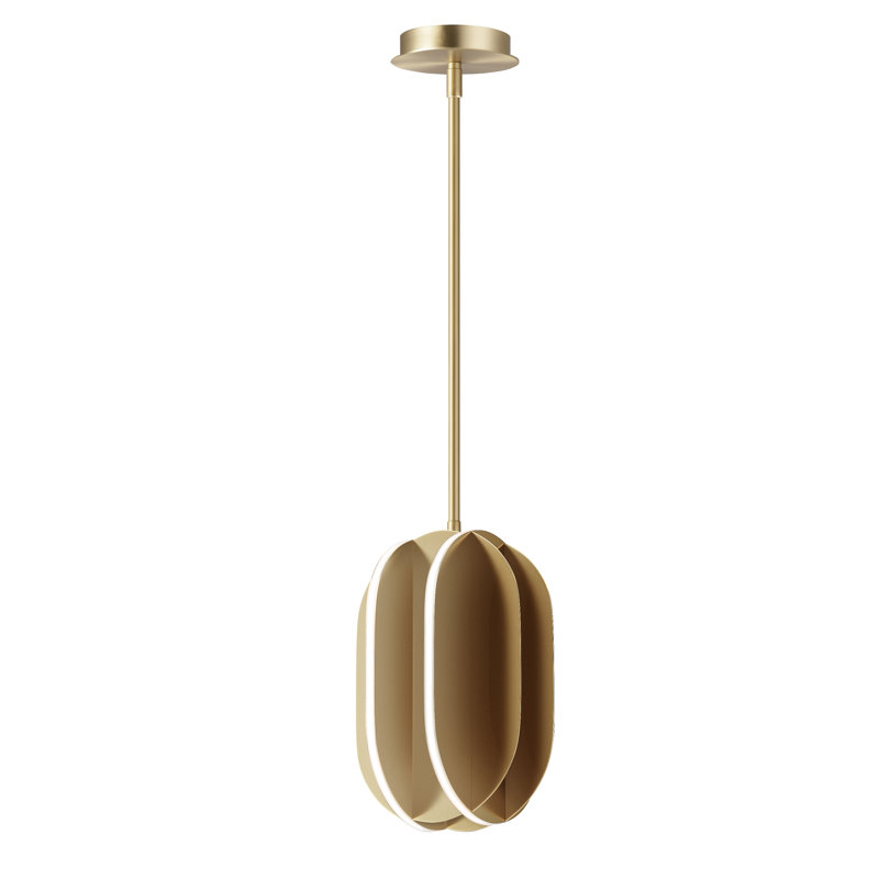 Biniam 1 - Light LED Geometric Pendant, Black, 12.25" H x 7.75" W x 7.75" D