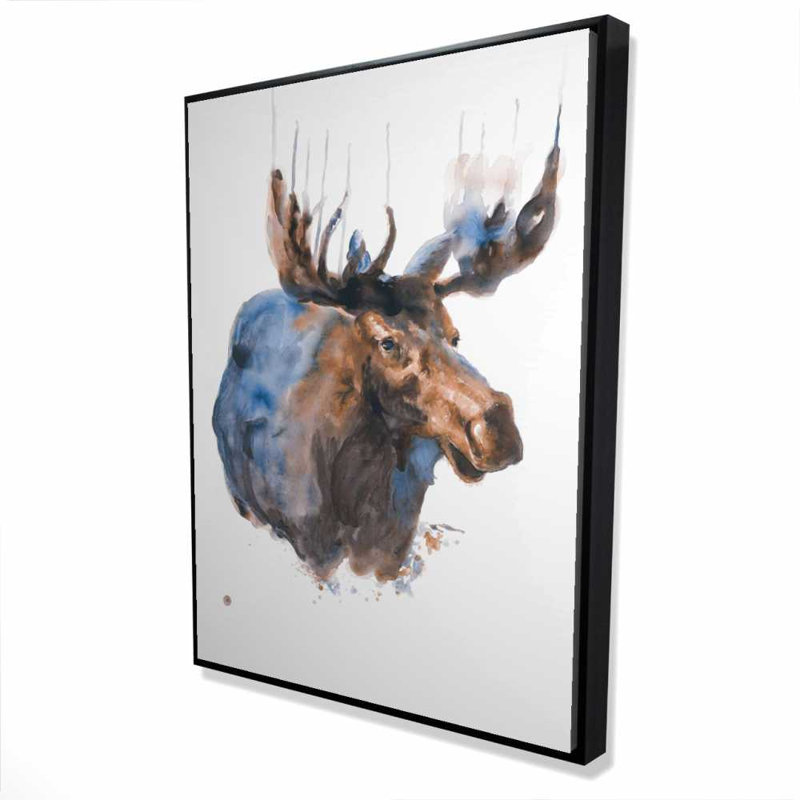 Orignal abstrait bleu, Bleu / brun / bleu classique, H 49,25 po x l 37,25 po