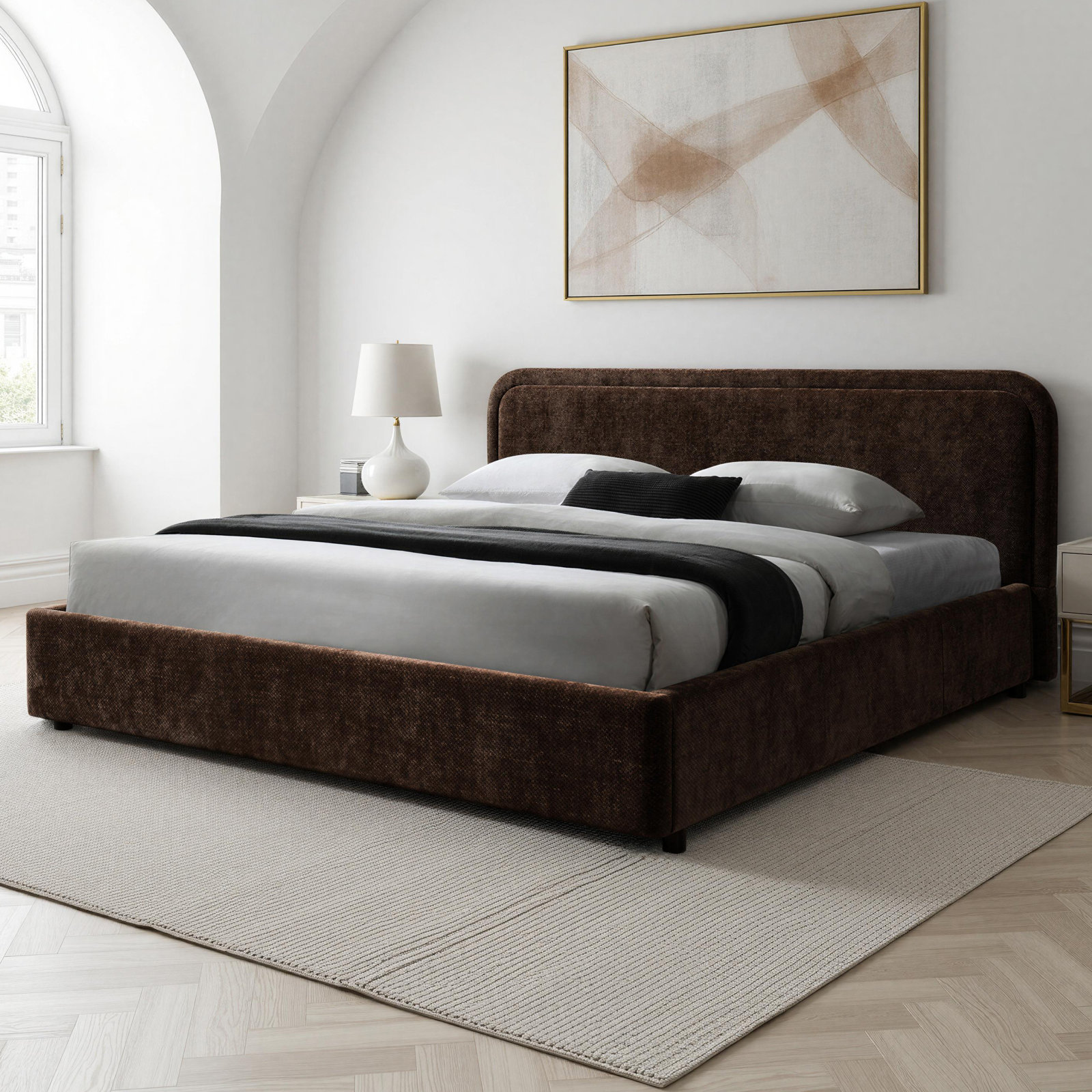 Baneza Platform Bed, King, Brown