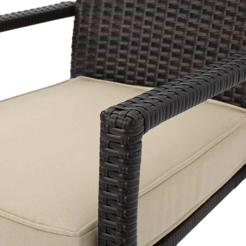 Multibrown and Dark Cream 8-Seater Faux Rattan Outdoor Chat Set