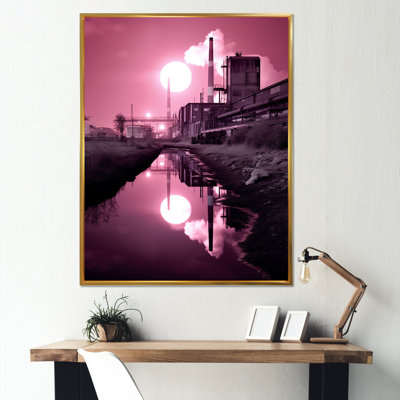 " Pink Industrail Landscape Moon "
