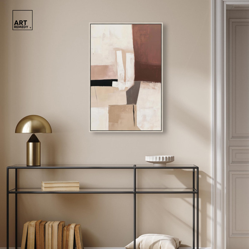 Impression sur toile Plaster Collage II par Art Remedy, cadre argenté, 20 x 30, H 31 po x l 21 po, Cadre argenté