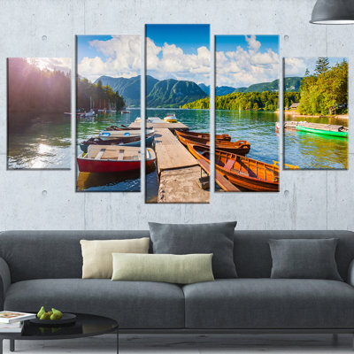 « bohinj lake ensoleillé », ensemble de 5 reproductions de photos sur toiles tendues