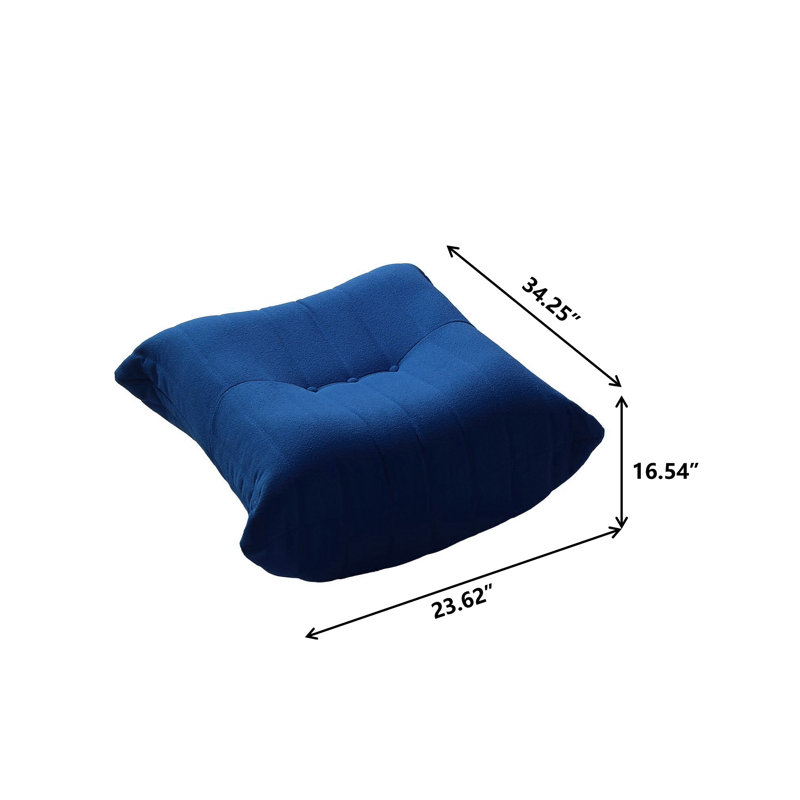 Repose-pieds pouf en tissu Oxfordshire, Bleu