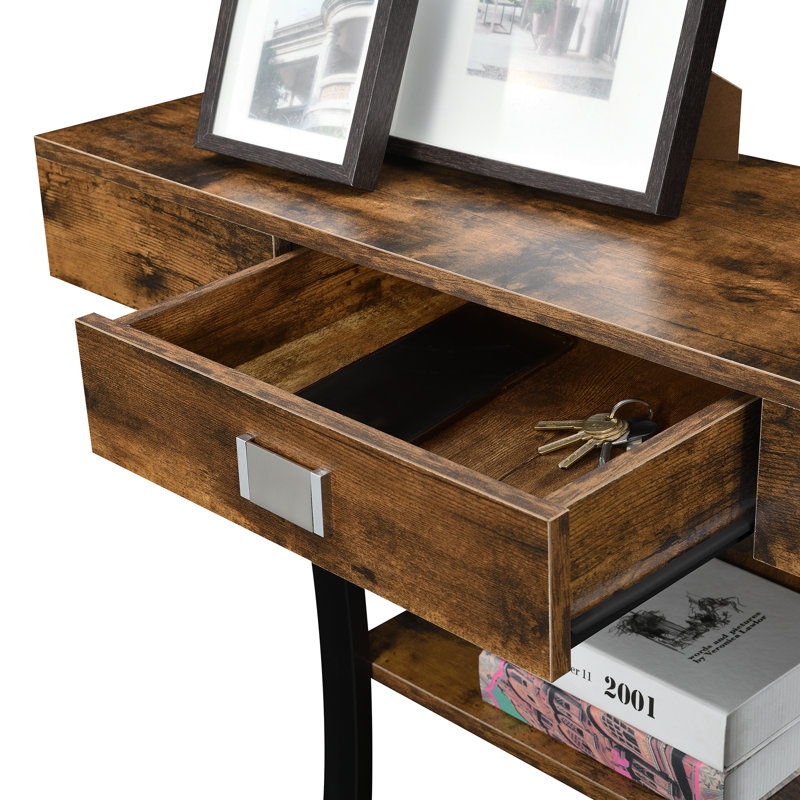 Amett 1 Drawer Console Table, Barnwood, 34" H x 36" W x 12" D