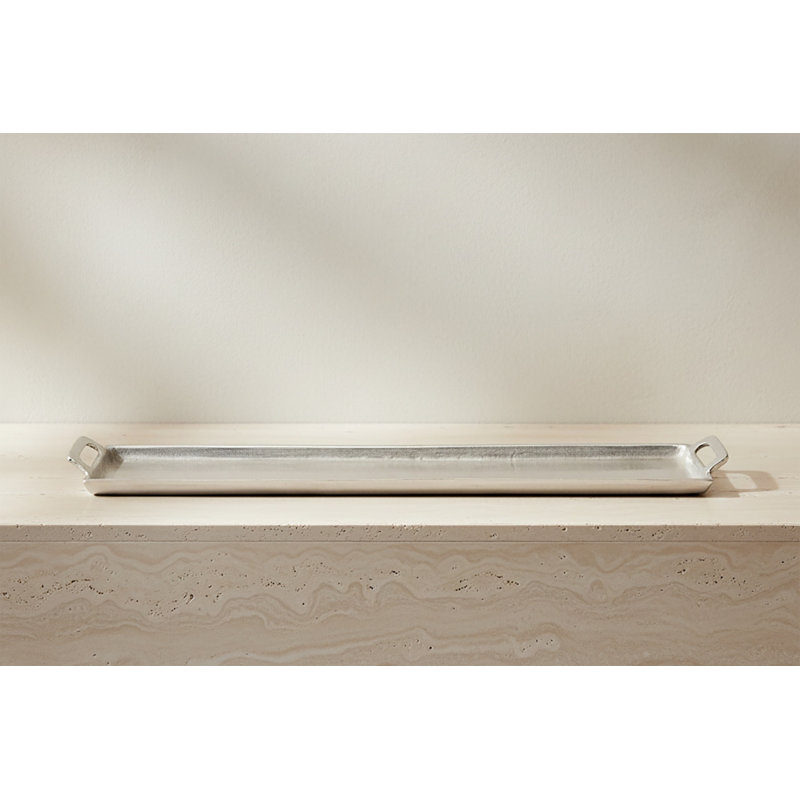 Plateau de service Luciana, H 0,5 po x l 30 po x P 5 po, Gris
