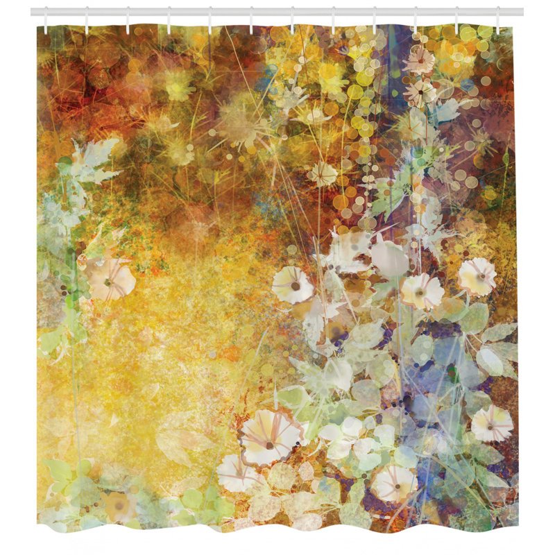 Floral Shower Curtain with Hooks Included, 70" H x 69" W