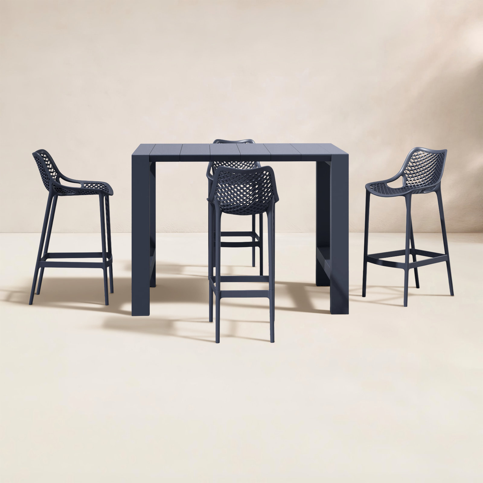 Farrah 39" Patio Dining Set, Dark Gray