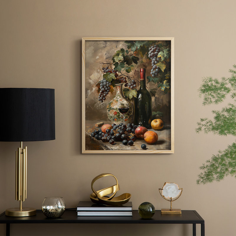 FLORAL Series DCCXIX Framed Print - Solid Wood, Natural, 11" H x 9" W