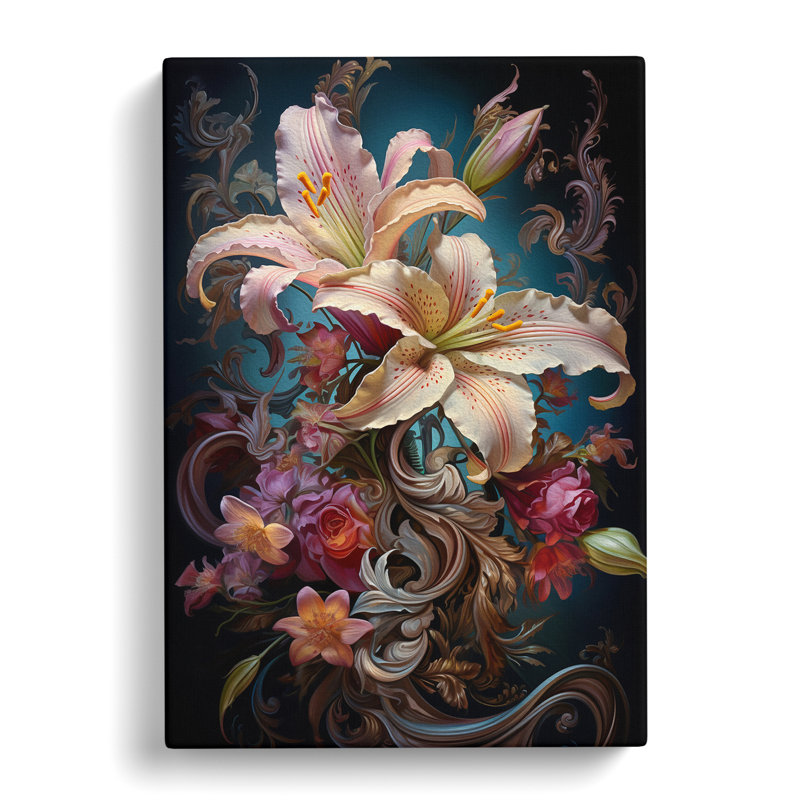 Lily Flower Baroque No.2 - Wrapped Canvas, 76cm H x 50cm W x 3cm D