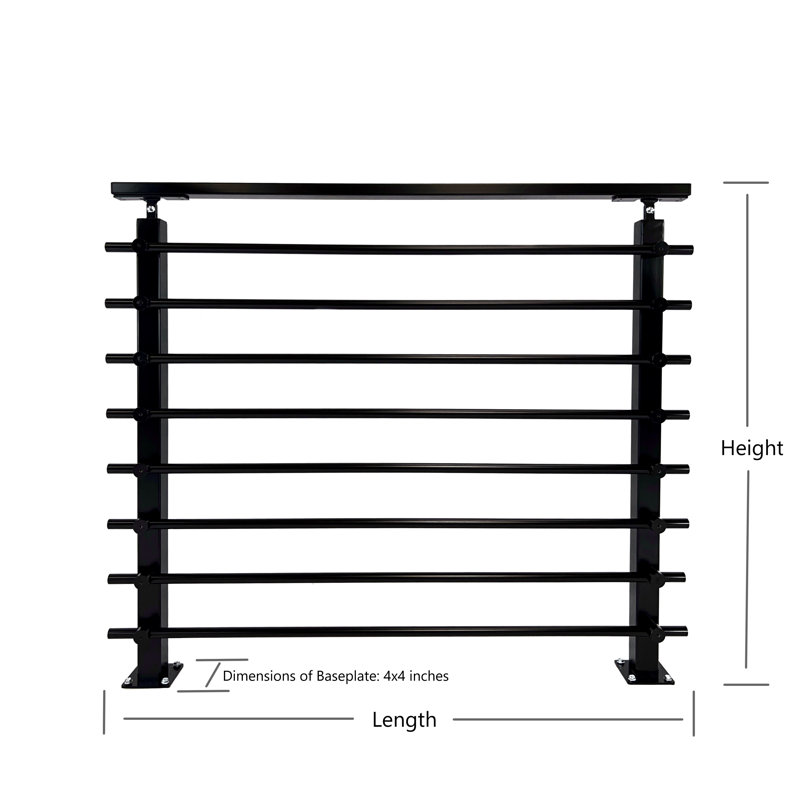 Ensemble complet de rampe de garde-corps moderne et réglable pour escaliers, balcons et terrasses, H 42 po x l 36 po x P 4 po