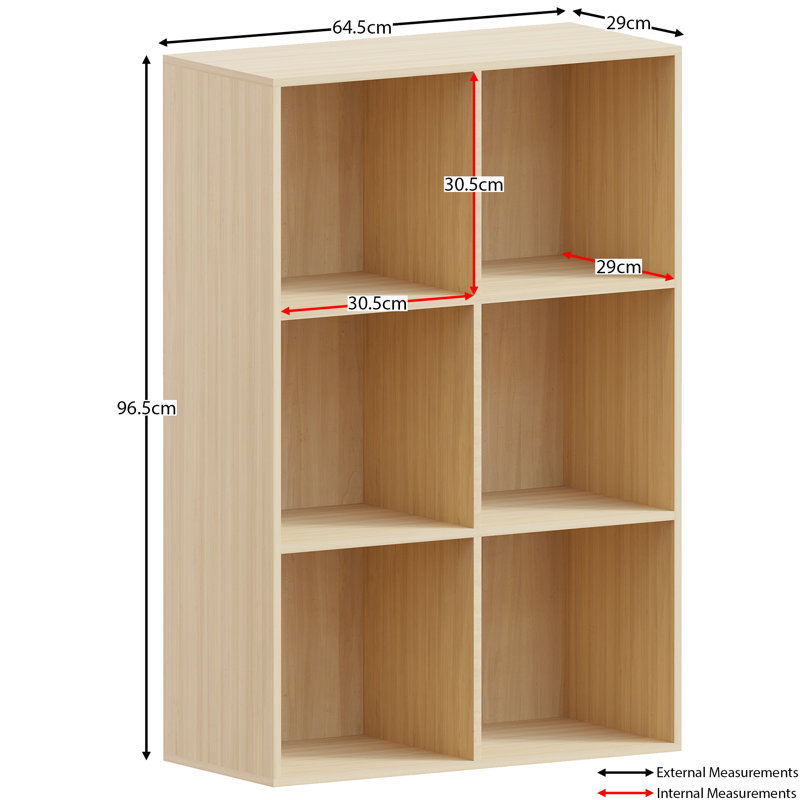 Herclides 96.5cm H x 64.5cm W Cube Bookcase, Beige