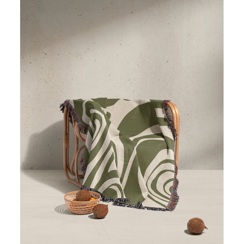 Kayle Abstract Zebra Pattern Blanket Throw, Twin, Rust/Beige