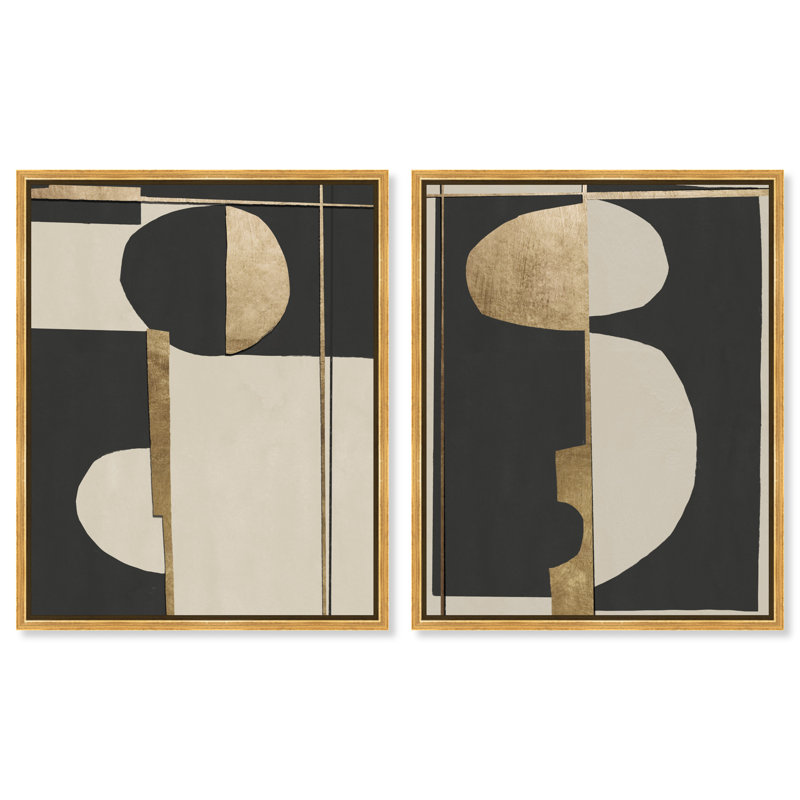 Balance Set Set by Oliver Gal, 21"H x 25"W, Gold Floater Frame