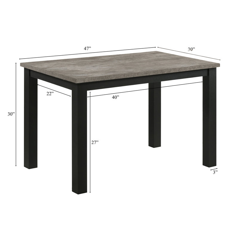 1 pièce Table de salle à manger rectangulaire, Anthracite / Noir