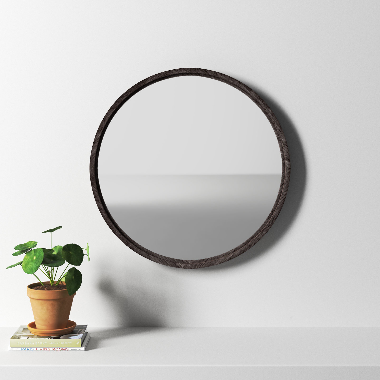Scotty 30" Oak Accent Mirror, Black
