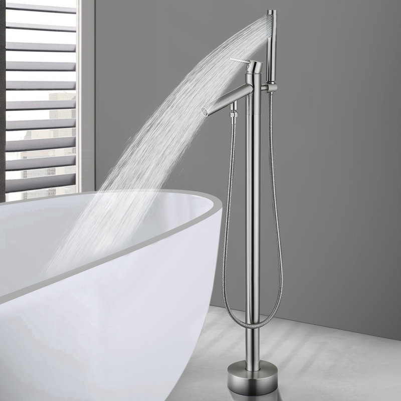 1 Handle Freestanding Tub Filler, Brush Nickel