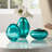 Cecile 3-Piece Hand-Blown Glass Vase Set (Teal)-266241738
