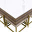 Ensemble de tables basses à plateau relevable moderne avec rangement et 4 repose-pieds, table de salon