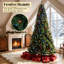 9ft RGB Dynamic LED Christmas Tree, 650 Lights, Remote Control, 12 Modes, Hinged Branches, Metal Stand, Green