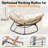 Oversized  Rocking Papasan Chair with 6" Thick Cushion, Beige-1773782291