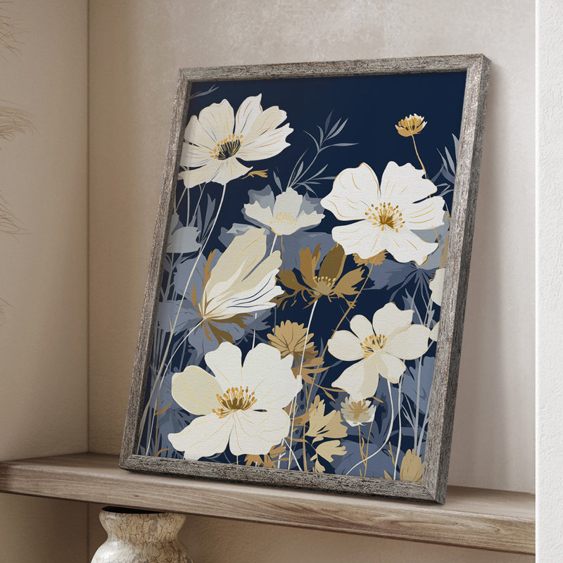 Reproduction encadrée FLORAL Series CCDCLXXV - bois massif, H 15 po x l 12 po