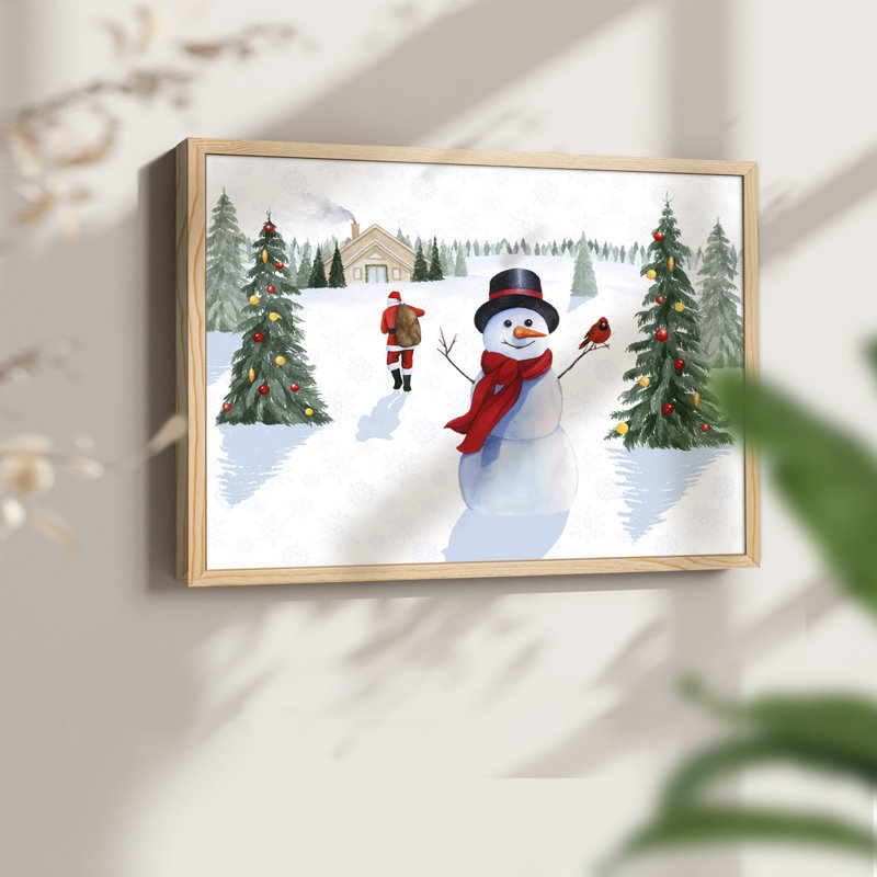«Santa's Snowmen Collection A», reproduction encadrée - Restickable, H 22 po x l 28 po, Naturel