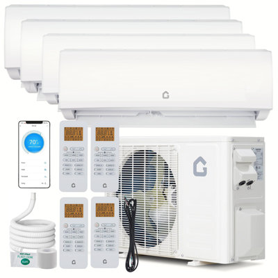 28000 BTU 2-Zone 20 SEER2 Ductless Mini Split AC & Heating System with Pre-Charged Condenser, (18K+18K) Wall Mounted Units, 208-230V
