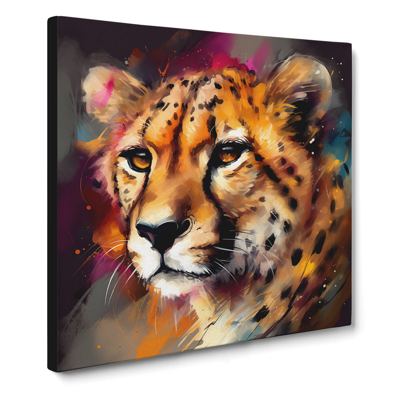 Cheetah Abstract Art - No Frame Print, 35cm H x 35cm W x 3cm D