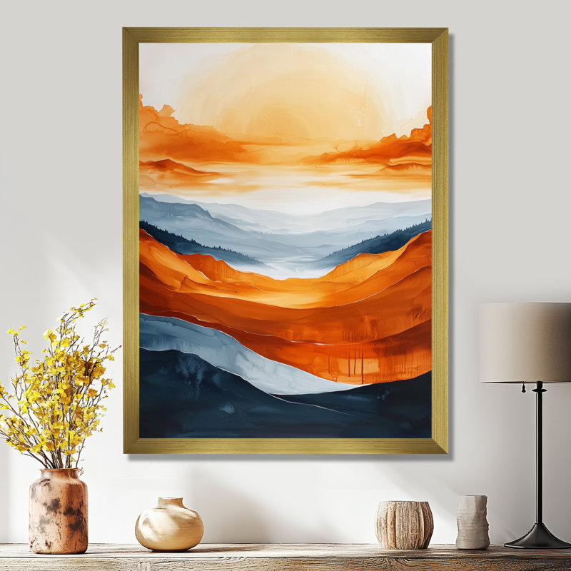 Nyre - paysages, impressions d'art mural, H 44 po x l 34 po, Reproduction encadrée d'une seule photo, Doré