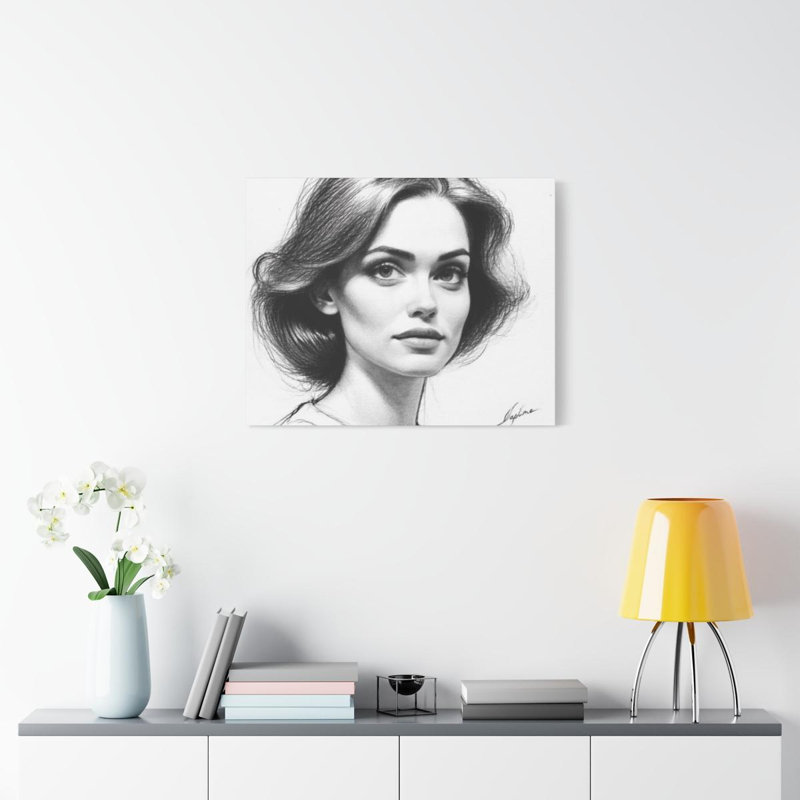 Daphne, gris anthracite, reproduction d'art sur toile, H 24 po x l 30 po