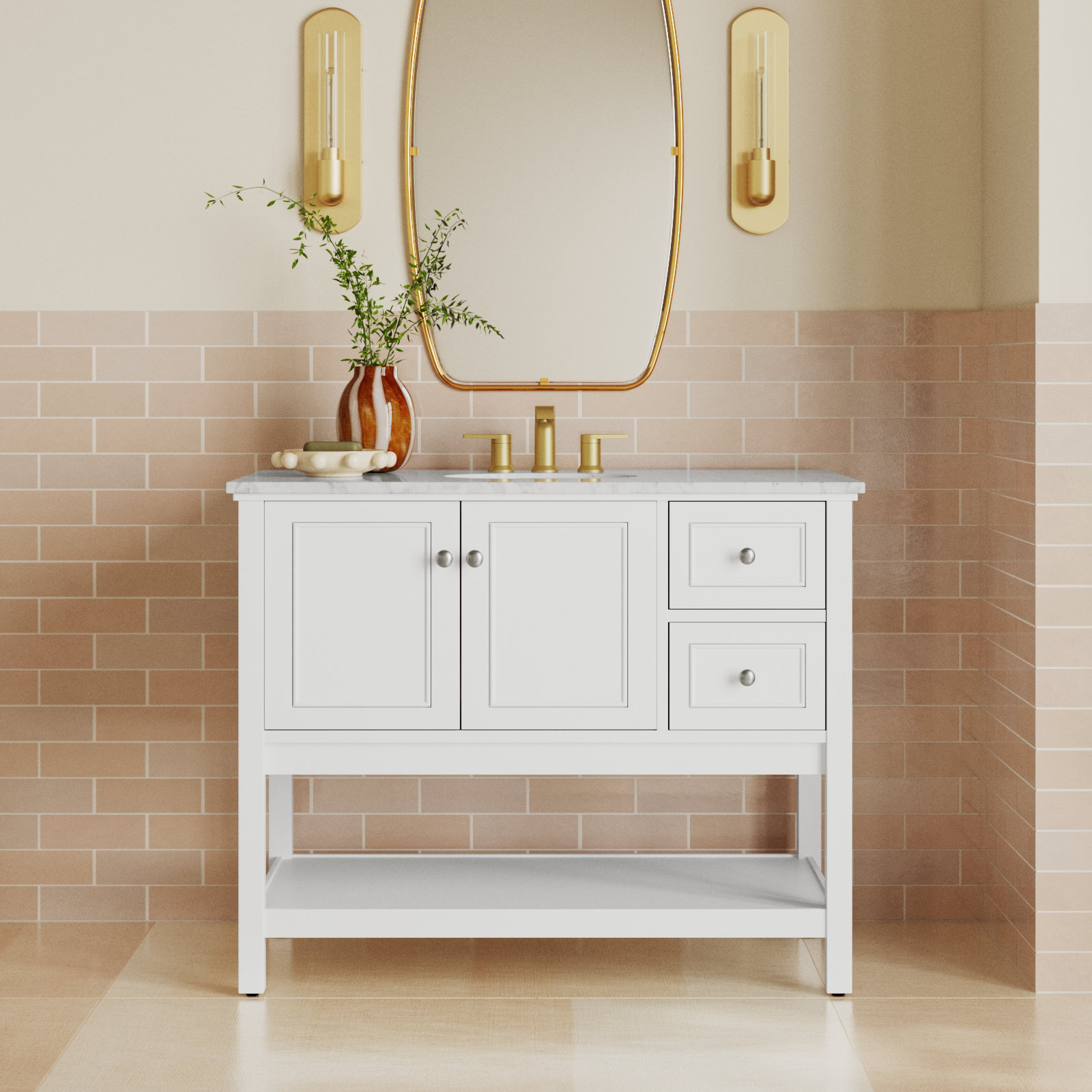 Bonsai 42'' Single Bathroom Vanity, White