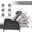 Chaise longue d'extérieur pour l'extérieur Mobilier de patio Fauteuil inclinable en osier en rotin noir-349120170-348831825