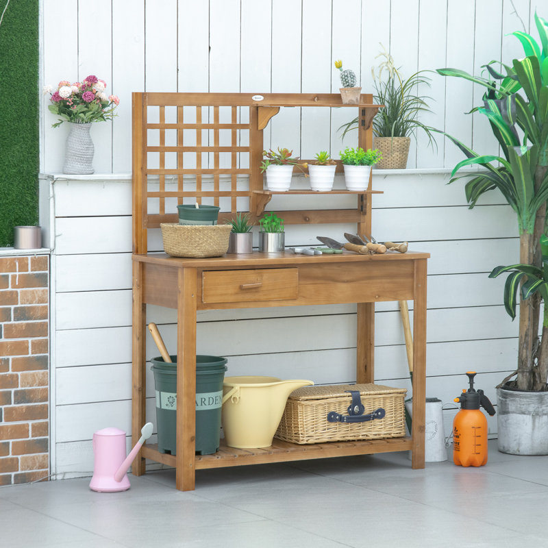 Trott Fir Potting Bench, Brown