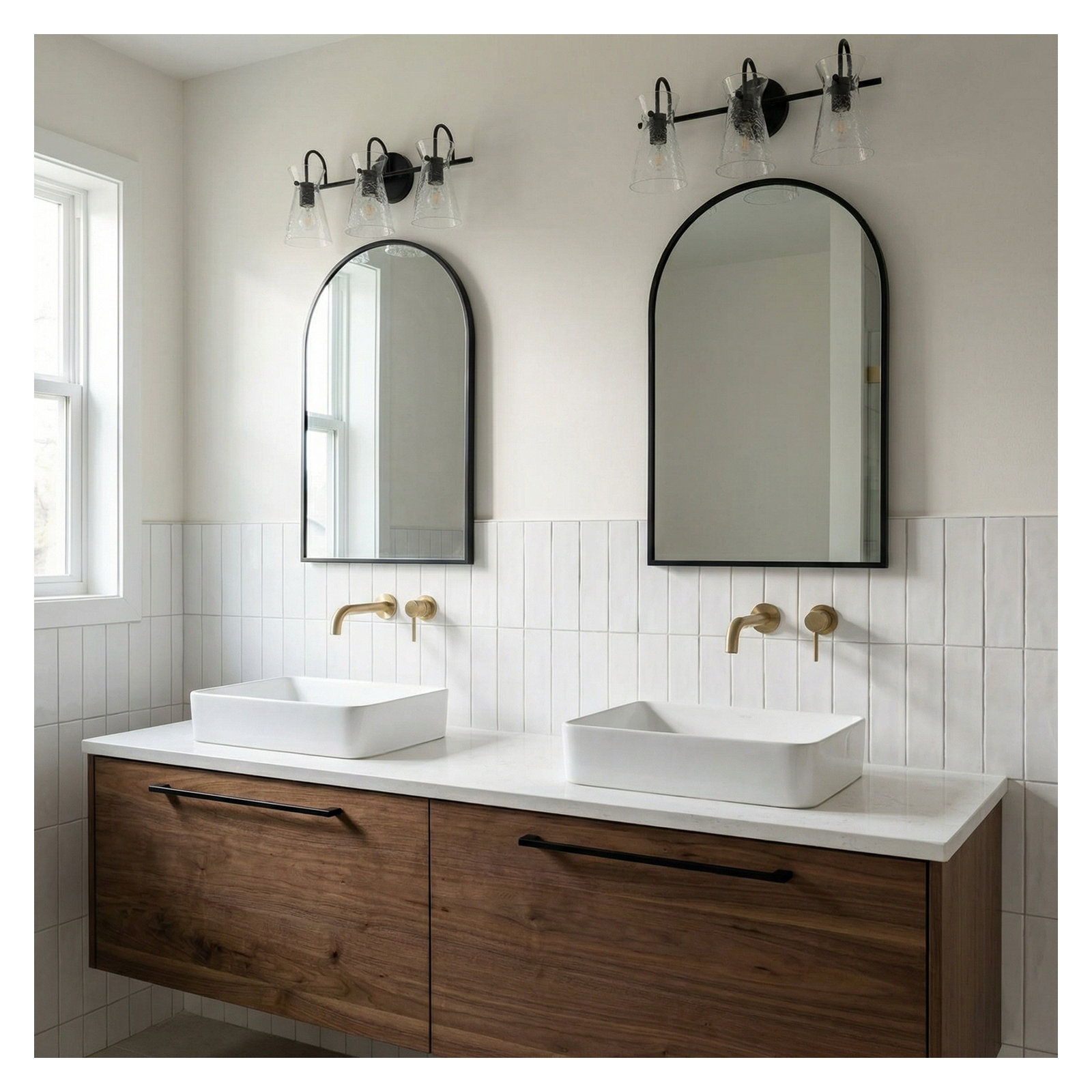 3 Light Crackled Dimmable Vanity Light