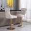 Tabouret de bar pivotant en velours doré épais réglable de 27 à 35 po, tabouret de bar moderne 2 pièces