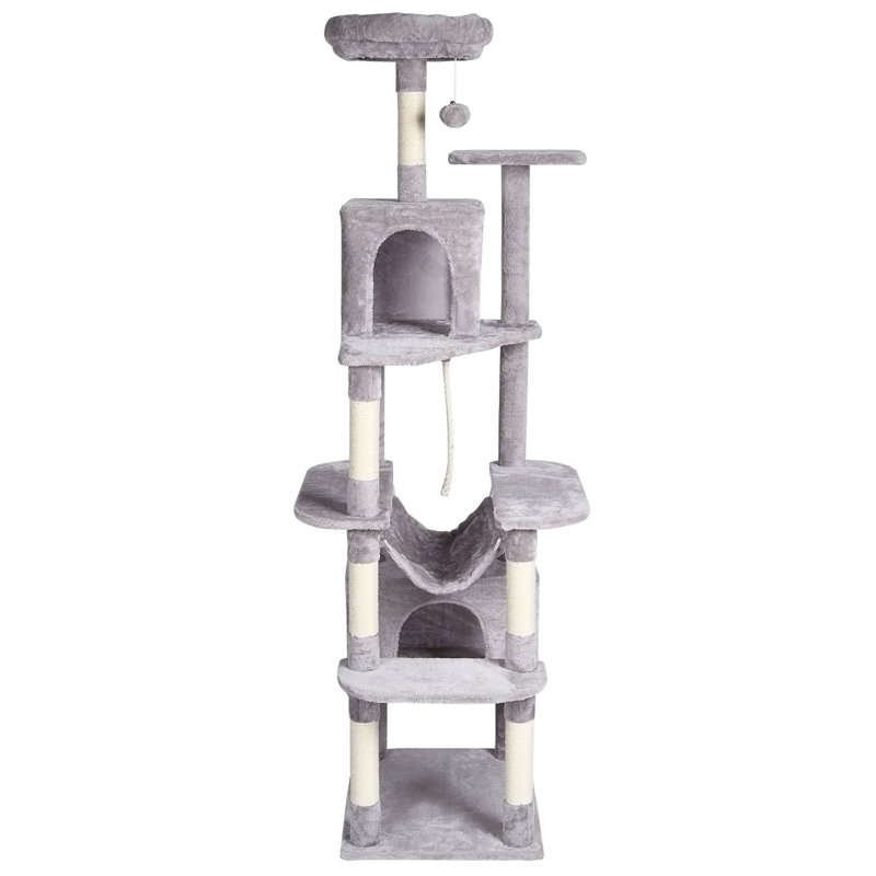 Cat Tree Cat Tower With 2 Cat Condos Sisal Scratching Post