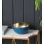 Bol décoratif en aluminium doré / bleu