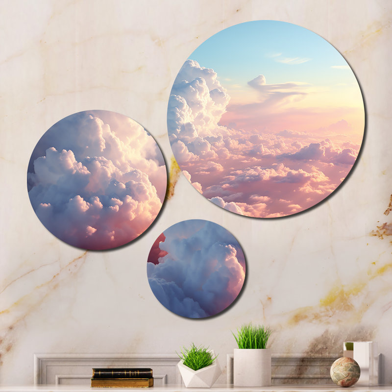 Ensemble de 3 décorations murales en toile 3 nuages