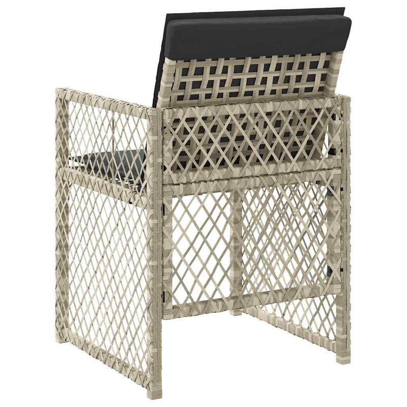 Outdoor Patio Dining Armchair with Cushion, Grey, Grey