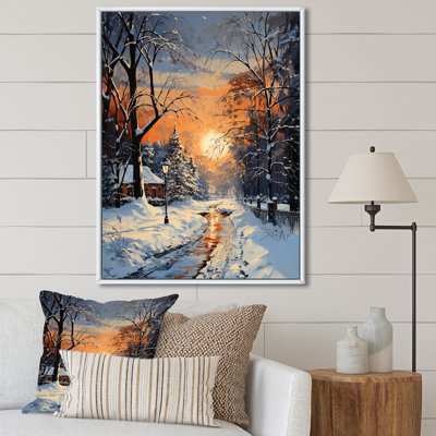 «Path Into Winter Forest IV - Winter Landscape», art mural