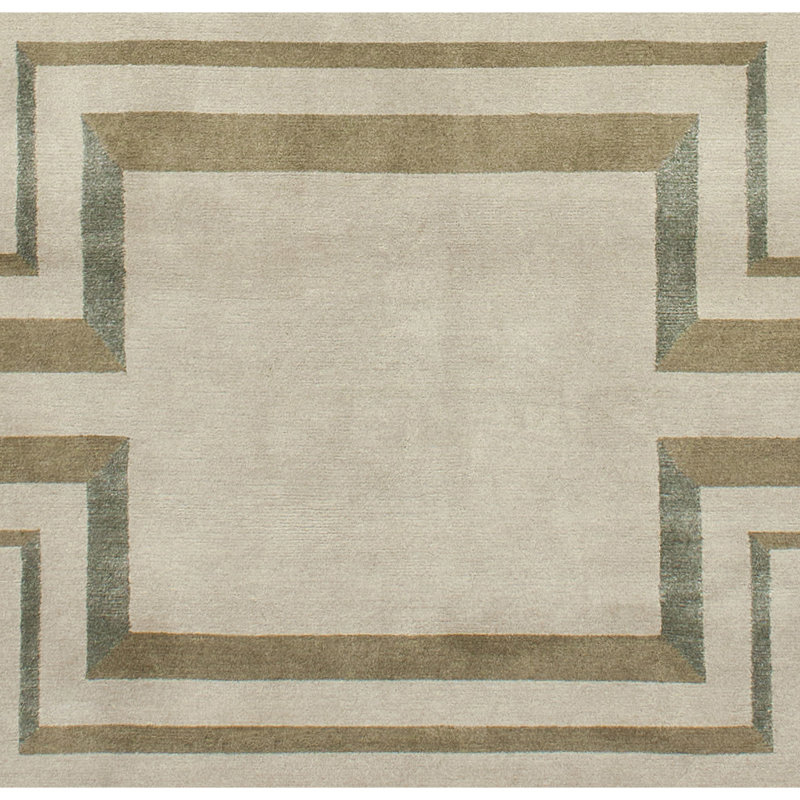 Geometric Area Rug in Beige/Brown, Rectangle 9' x 12'