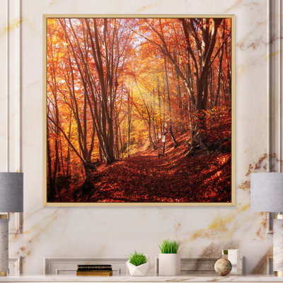 Arbres colorés dans la forêt d'automne - Peinture