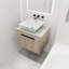 Ensemble de meuble-lavabo moderne 24 po avec lavabo en céramique et meuble-lavabo mural en chêne blanc